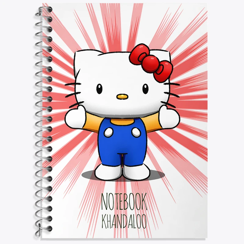 دفتر زبان دوخط 50 برگ خندالو طرح هلو کیتی (Hello Kitty) کد N7819