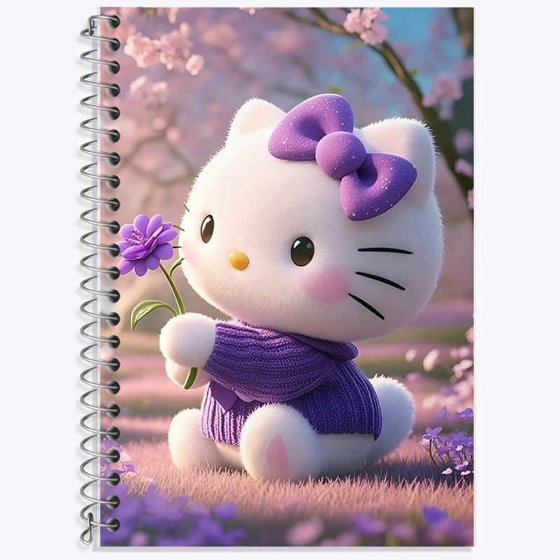 دفتر زبان 50 برگ خندالو مدل سه خط طرح هلو کیتی کد F10313