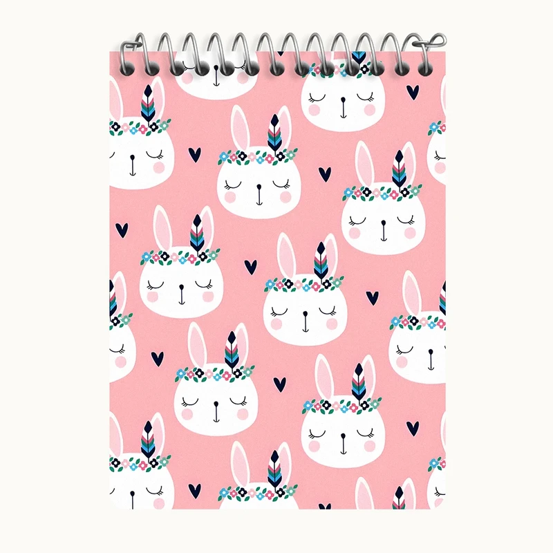 دفتر یادداشت 50 برگ خندالو طرح پترن خرگوش کیوت کد N5224