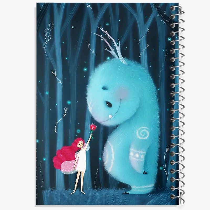 دفتر نقاشی 50 برگ خندالو طرح هیولای بامزه و دختر کد F4888