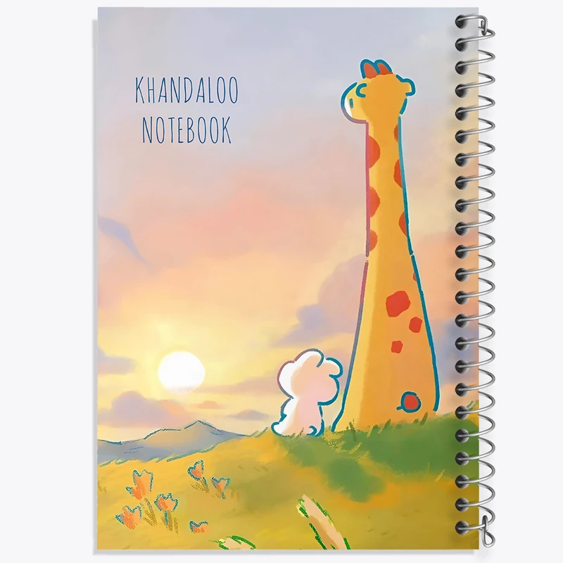 دفتر مشق 100 برگ خندالو طرح خرگوش و زرافه کیوت کد N9135
