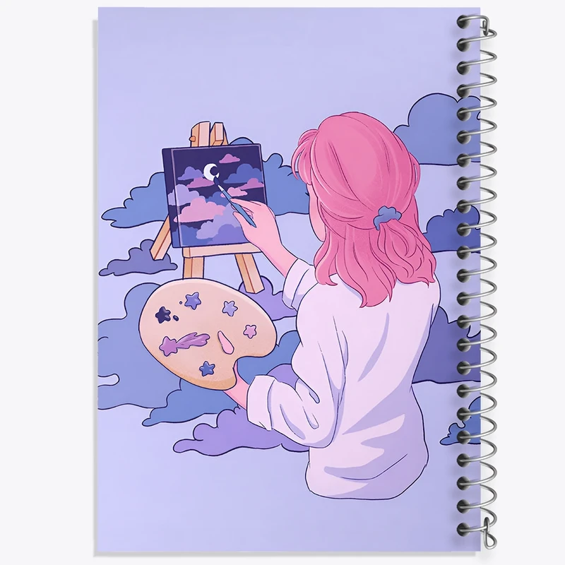 دفتر طراحی 50 برگ خندالو طرح دخترانه فانتزی کد N8230