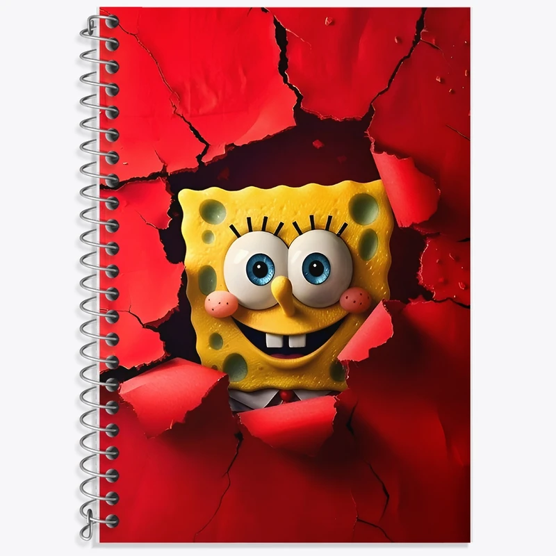 دفتر زبان 50 برگ خندالو مدل سه خط طرح باب اسفنجی کد F8549