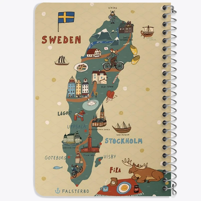 دفتر یادداشت 50 برگ خندالو طرح سوئد (Sweden) کد F14361