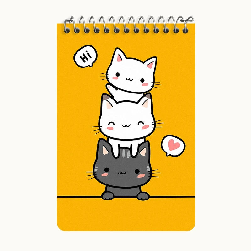 دفتر یادداشت 50 برگ خندالو طرح گربه های کیوت کد F8175