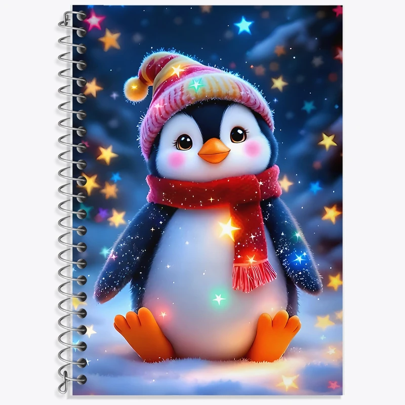 دفتر زبان 50 برگ خندالو مدل سه خط طرح پنگوئن کد F9538