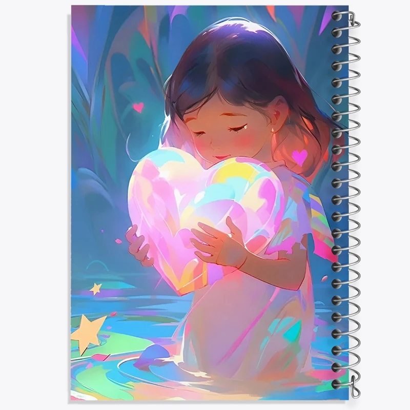 دفتر ژورنال نویسی 50 برگ خندالو مدل نقطه ای طرح دخترانه کیوت کد N7363