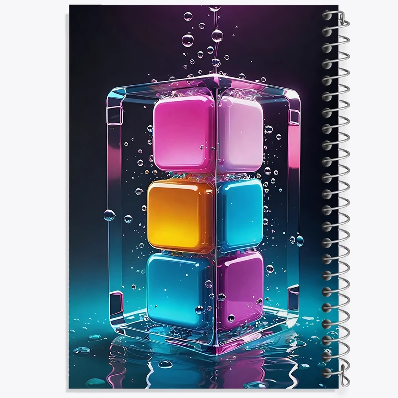 دفتر مشق 50 برگ خندالو طرح مکعب رنگی کد F4215