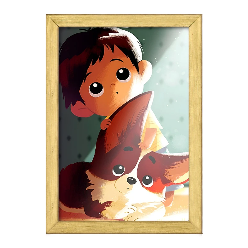 تابلو خندالو طرح پسر و روباه کد F10951