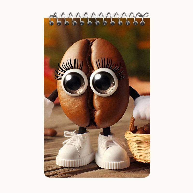 دفتر یادداشت 50 برگ خندالو طرح دانه ی قهوه کیوت کد F7563