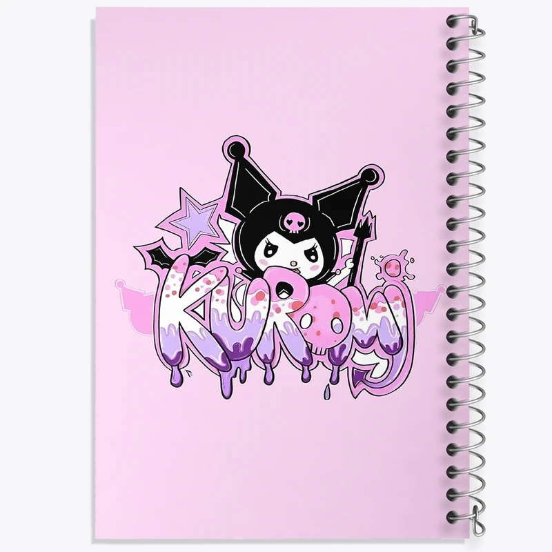 دفتر شطرنجی 50 برگ خندالو طرح کرومی (Kuromi) کد N9473