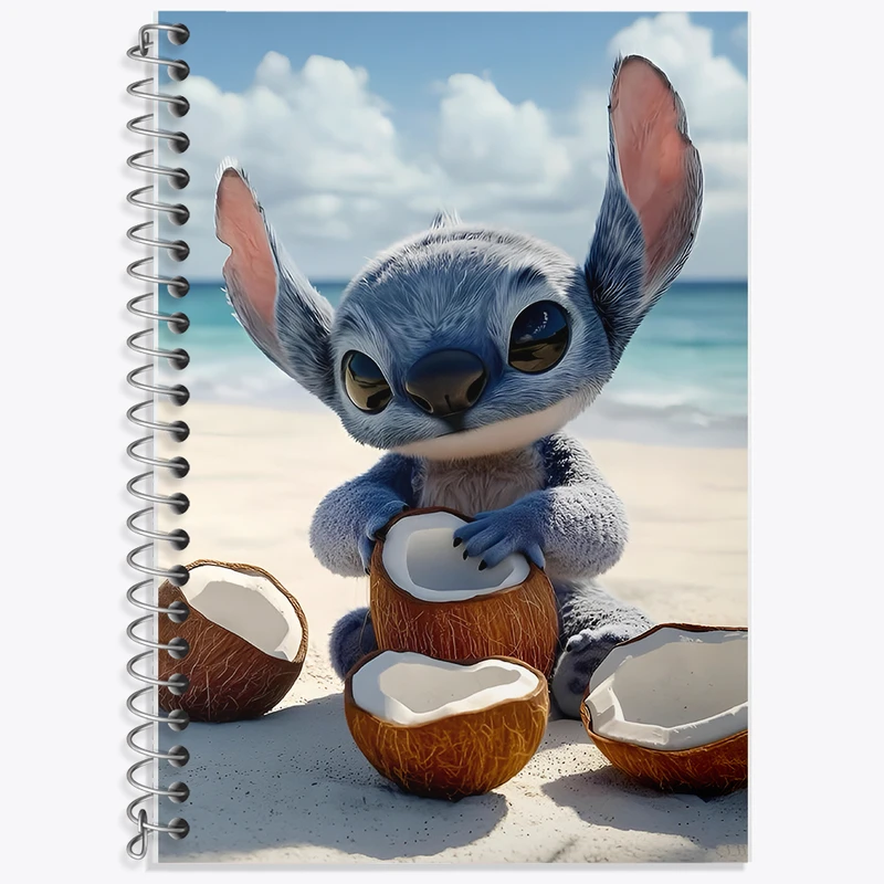 دفتر زبان دوخط 50 برگ خندالو طرح استیچ (Stitch) کد F14390