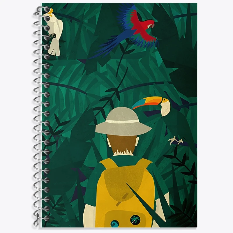 دفتر زبان 50 برگ خندالو مدل سه خط طرح طبیعت گرد کد F10969