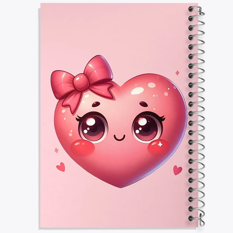 دفتر طراحی 50 برگ خندالو طرح قلب کیوت کد N5892