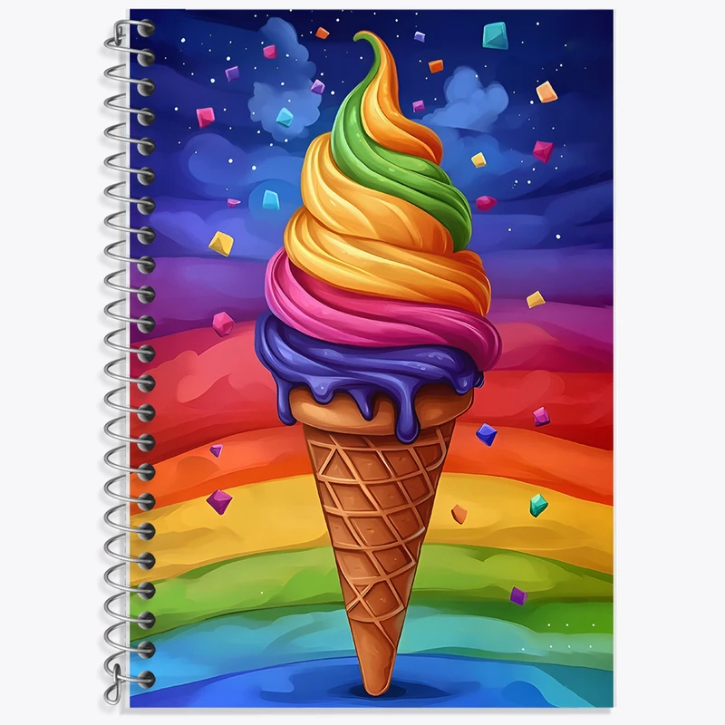 دفتر نت موسیقی 50 برگ خندالو طرح بستنی رنگی رنگی کد F9849