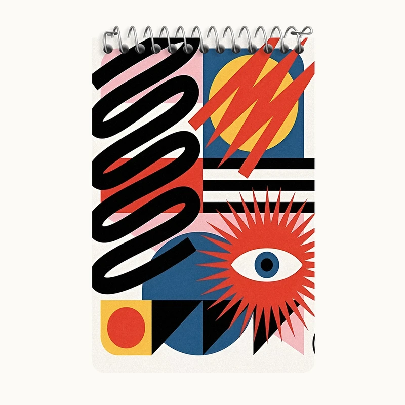 دفتر یادداشت 50 برگ خندالو طرح انتزاعی کد F10117