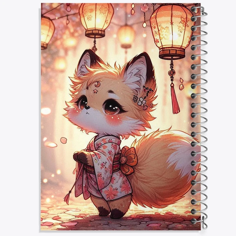 دفتر طراحی 50 برگ خندالو طرح روباه کیوت کد N7728