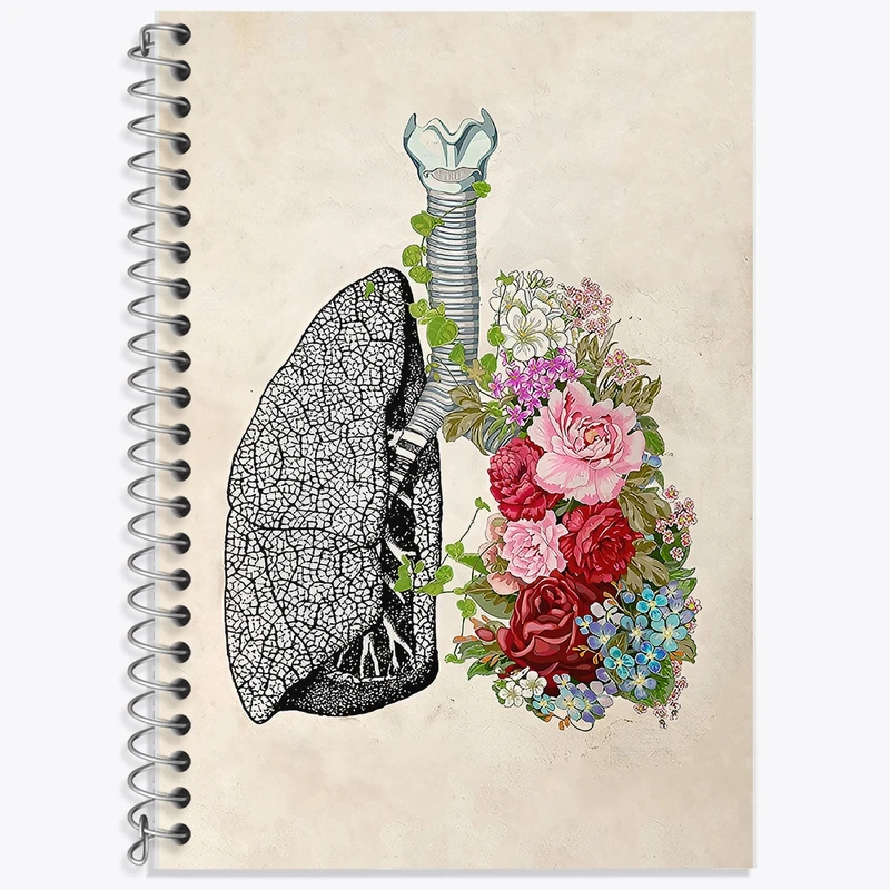 دفتر لغت 50 برگ خندالو طرح آناتومی ریه ها (Lungs Anatomy) کد F14030