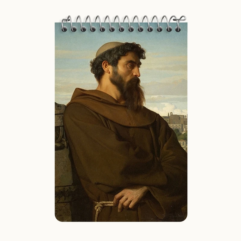 دفتر یادداشت 50 برگ خندالو طرح نقاشی یک متفکر، راهب جوان رومی اثر الکساندر کابانل کد F12198