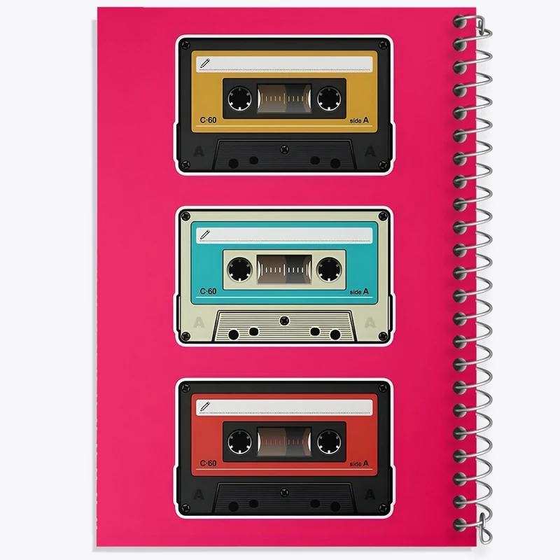 دفتر ژورنال نویسی 50 برگ خندالو مدل نقطه ای طرح نوار کاست کد F9711