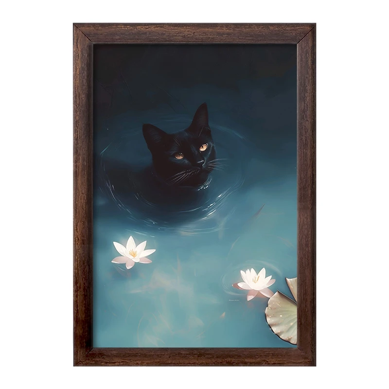 تابلو خندالو طرح گربه ی سیاه کد F10723