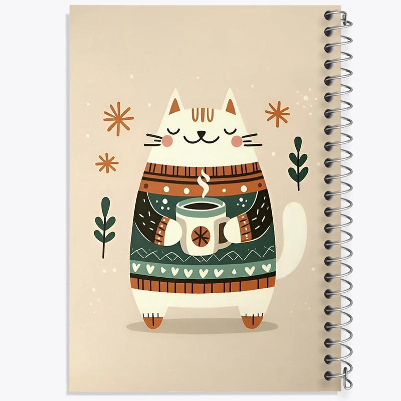 دفتر طراحی 50 برگ خندالو طرح گربه کیوت کد F4875