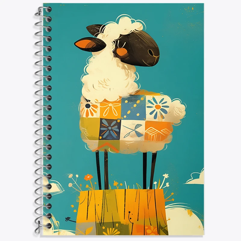 دفتر زبان 50 برگ خندالو مدل دو خط طرح گوسفند کد F11103