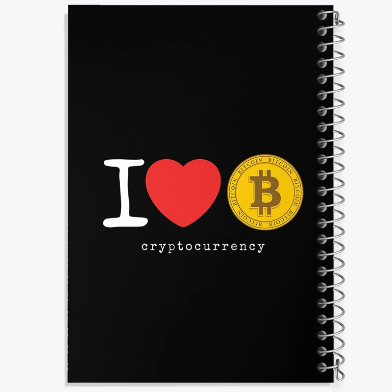دفتر طراحی 50 برگ خندالو طرح I Love Bitcoin  کد 10895