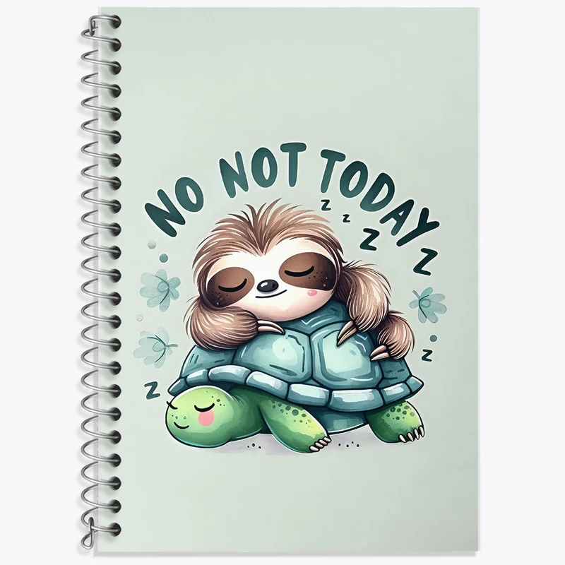 دفتر زبان 50 برگ خندالو مدل سه خط طرح تنبل بامزه کد F9364