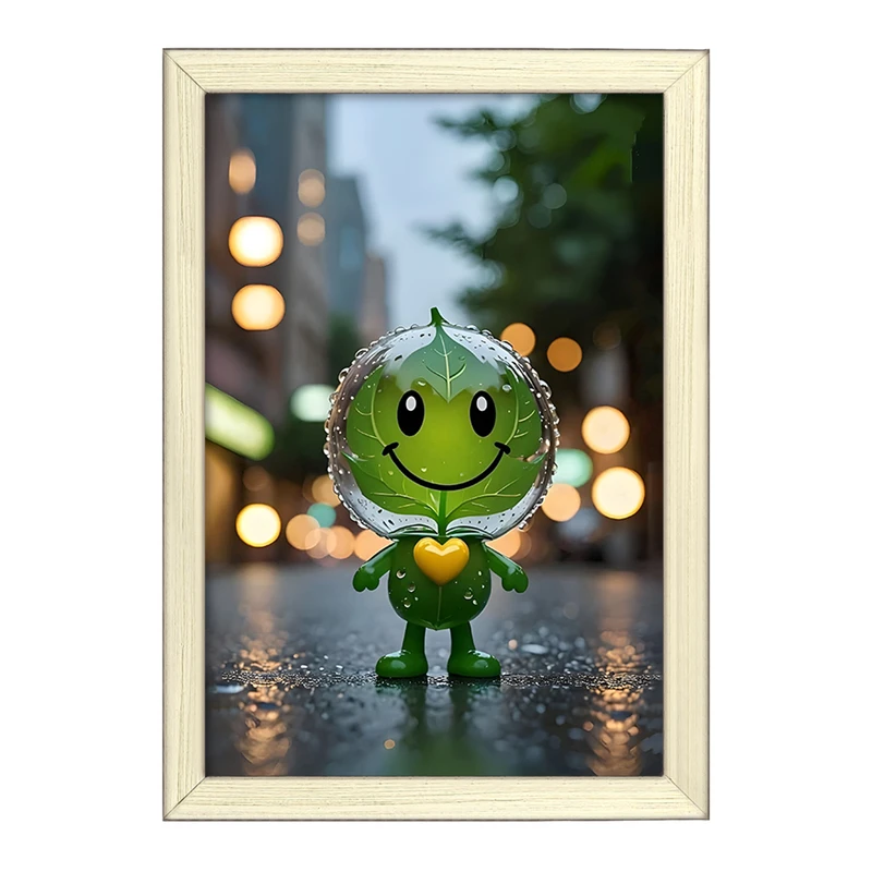 تابلو خندالو طرح برگ قطره ای بامزه کد F11529