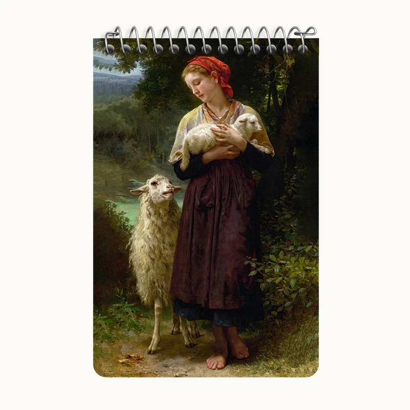 دفتر یادداشت 50 برگ خندالو طرح نقاشی بره تازه متولد شده اثر ویلیام بوگرو کد F12229