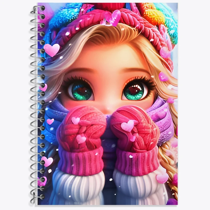 دفتر زبان 50 برگ خندالو مدل سه خط طرح دخترانه کد F9564