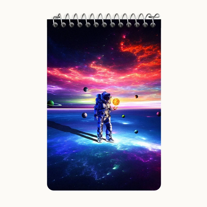 دفتر یادداشت 50 برگ خندالو طرح فضانورد کد F6030