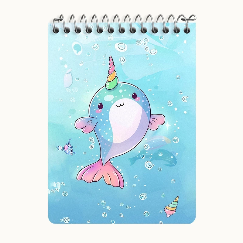 دفتر یادداشت 50 برگ خندالو طرح دلفین تک شاخ کد N6181