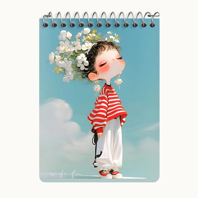 دفتر یادداشت 50 برگ خندالو طرح دخترانه کیوت کد N3007