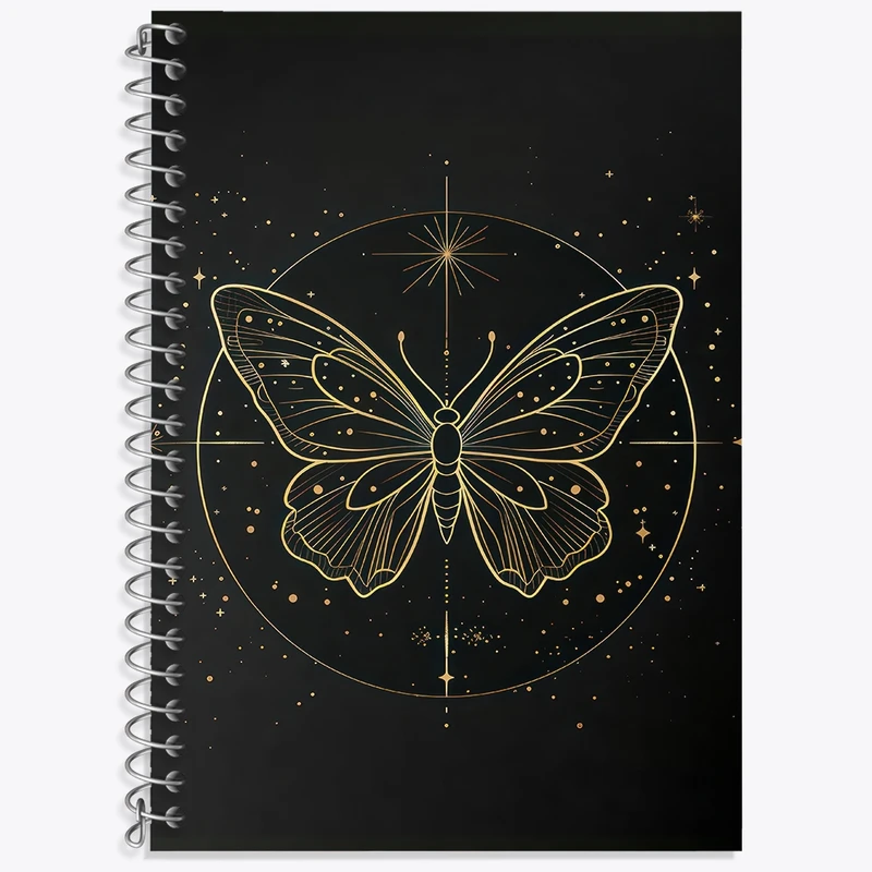 دفتر لغت 50 برگ خندالو طرح پروانه مینیمال کد F3083