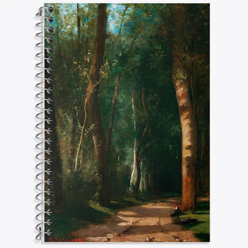 دفتر لغت 50 برگ خندالو طرح نقاشی کوچه در یک جنگل اثر کامیل پیسارو کد F12340