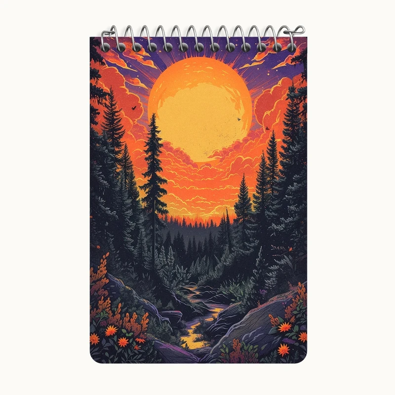 دفتر یادداشت 50 برگ خندالو طرح منظره غروب کد F3061