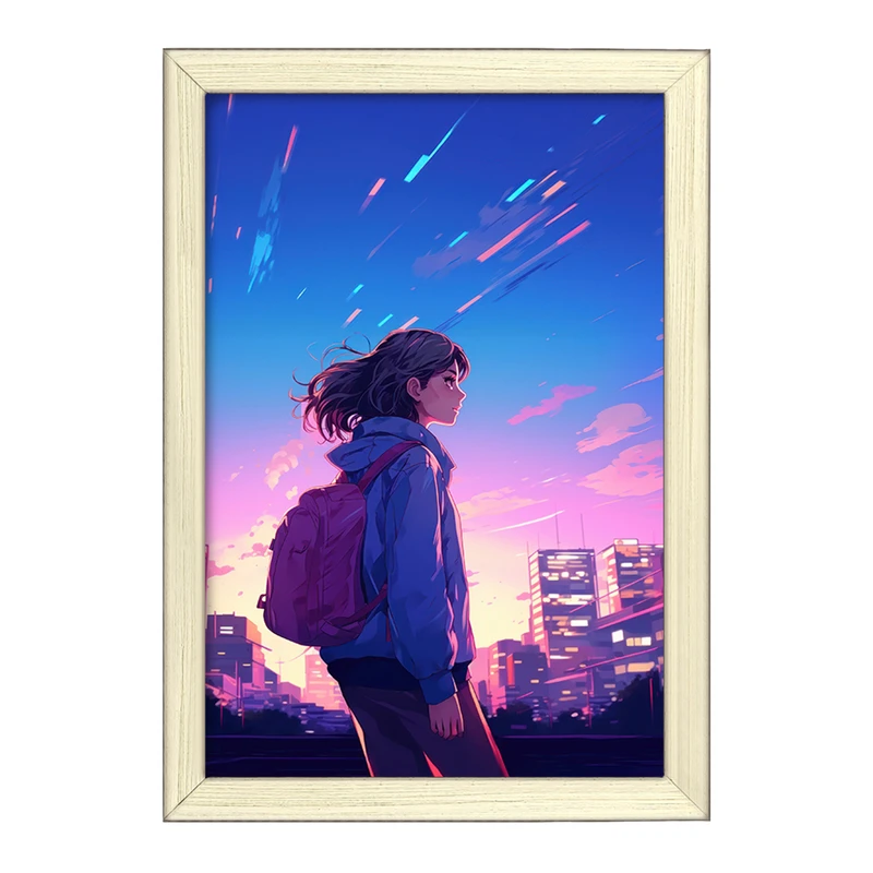 تابلو خندالو طرح دختر انیمه ای کد F2715