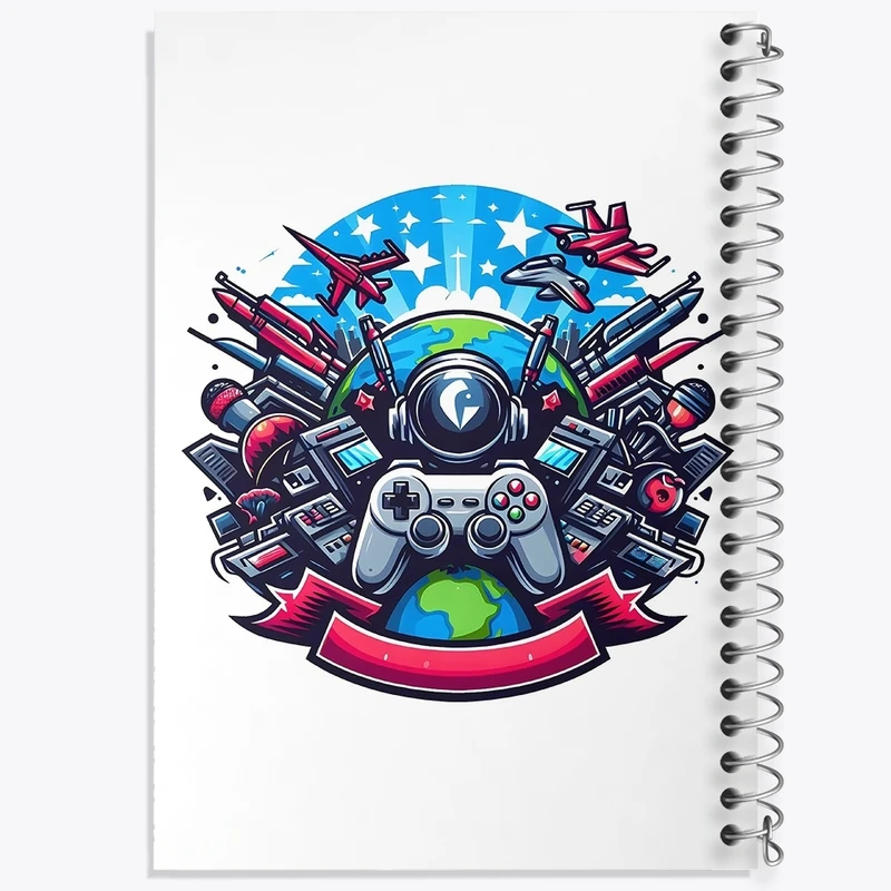 دفتر طراحی 50 برگ خندالو طرح فضانورد گیمر کد F2908