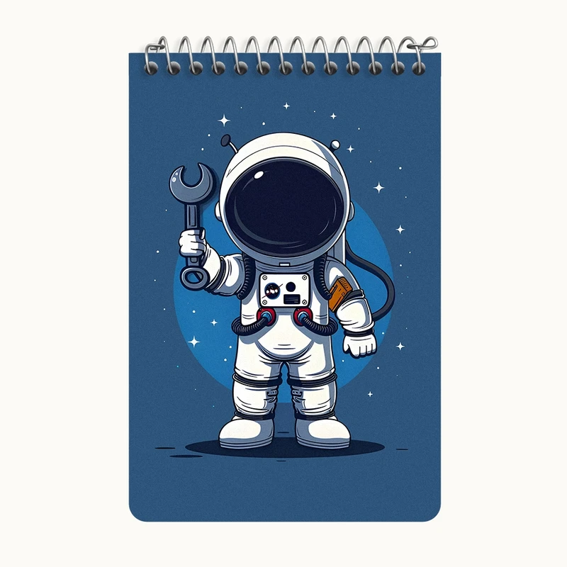 دفتر یادداشت 50 برگ خندالو طرح فضانورد کد F7027