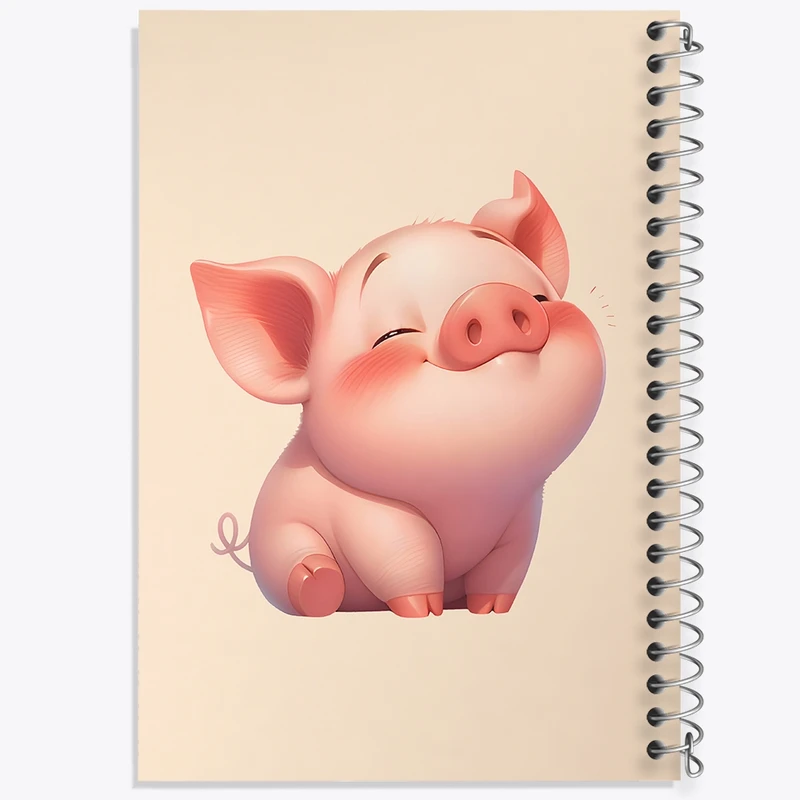 دفتر شطرنجی 50 برگ خندالو طرح خوک بامزه کد N6499