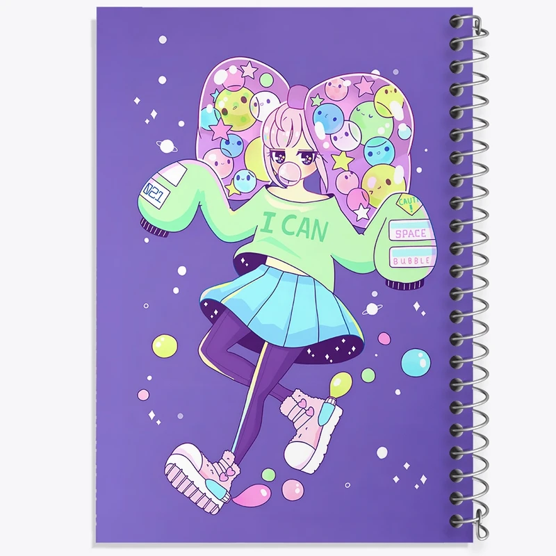 دفتر شطرنجی 50 برگ خندالو طرح دخترانه فانتزی کد N8221