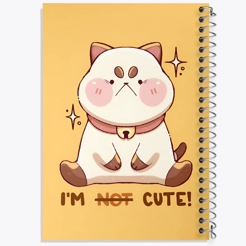 دفتر شطرنجی 50 برگ خندالو طرح I'm not cute! گربه کد N8133