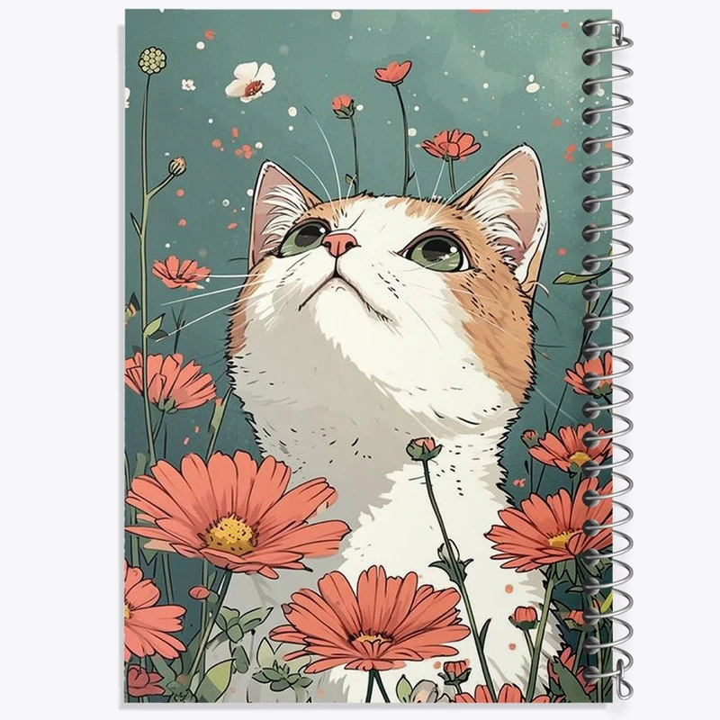 دفتر ژورنال نویسی 50 برگ خندالو مدل نقطه ای طرح گربه (Cat) کد F2950