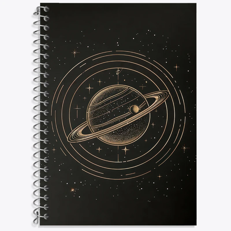 دفتر نت موسیقی 50 برگ خندالو طرح سیاره زحل مینیمال کد F3085
