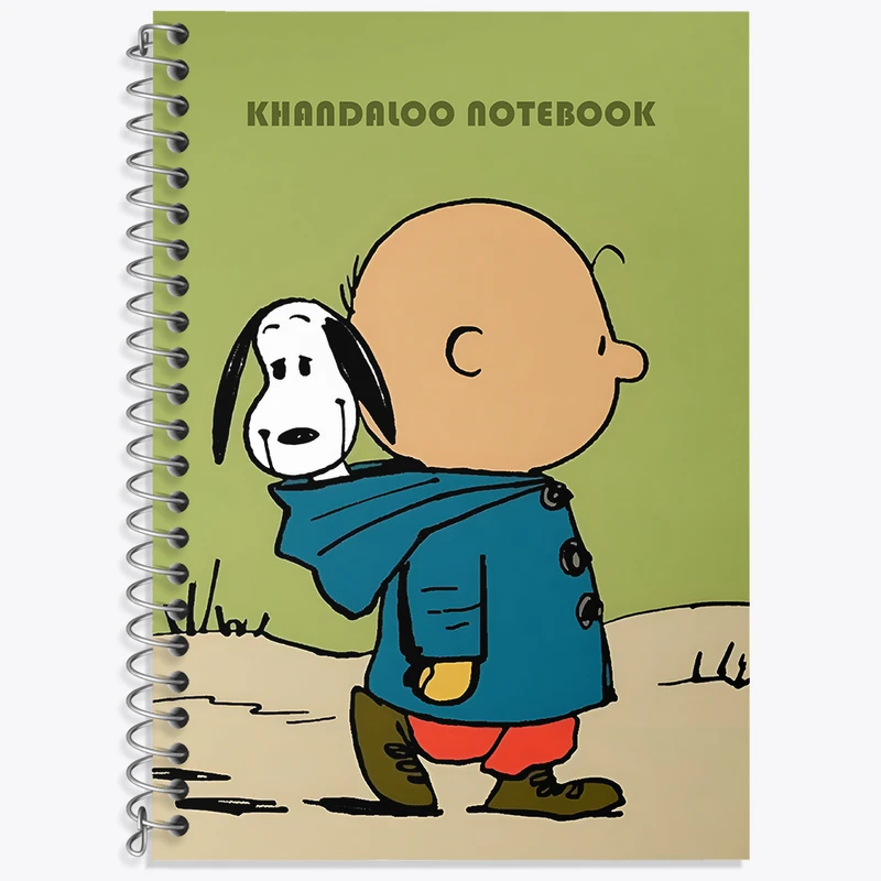 دفتر زبان 50 برگ خندالو مدل دو خط طرح اسنوپی (snoopy) کد N6359