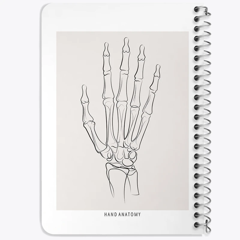 دفتر یادداشت 50 برگ خندالو طرح آناتومی دست (Hand Anatomy) کد F13919