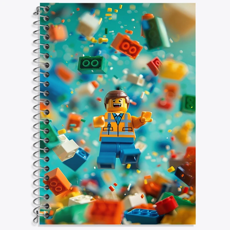 دفتر زبان 50 برگ خندالو مدل سه خط طرح لگو (Lego) کد F4226