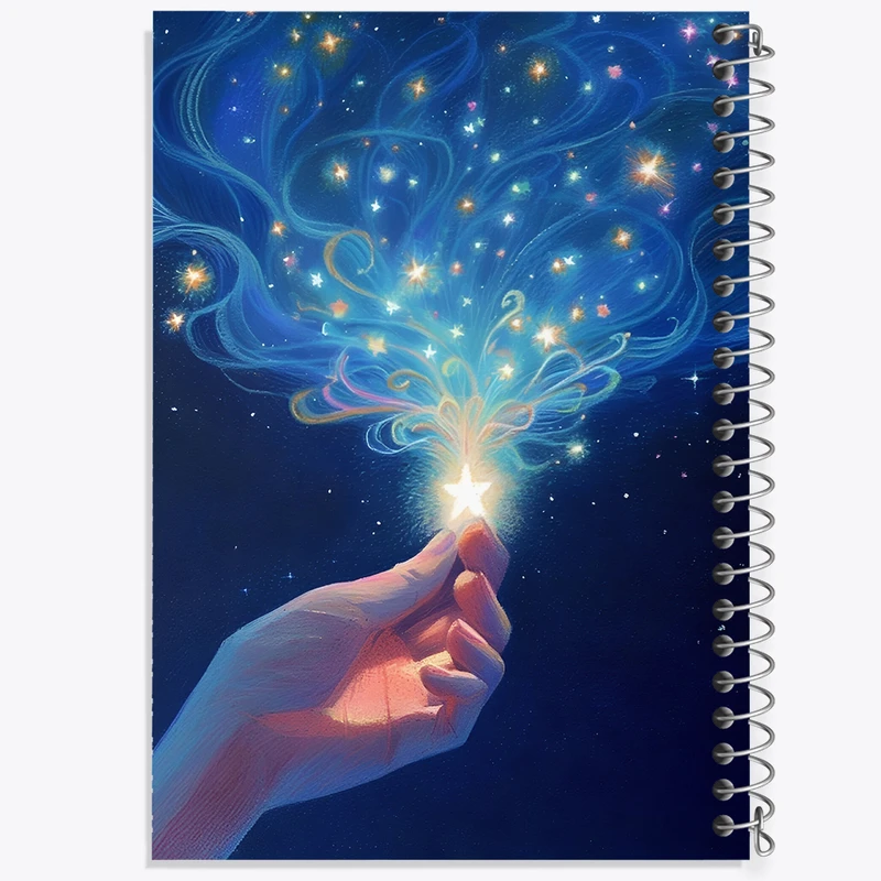 دفتر مشق 100 برگ خندالو طرح ستاره و شب کد F8897